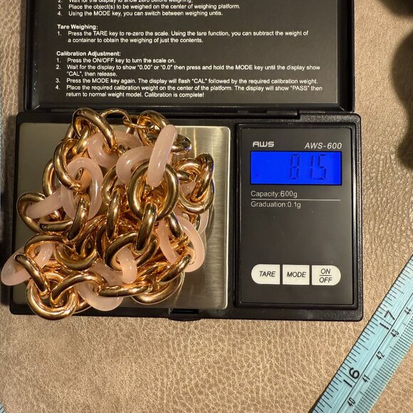 Rose-gold toned/pink lucite Bronzo d'Italia 20" necklace w/ matching 7" bracelet - Picture 7 of 11